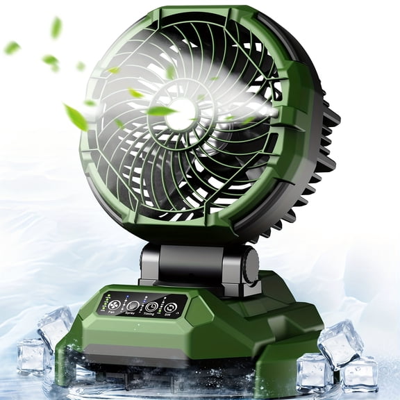 Brushless Motor Misting Fan with 4-Speed High-Wind 90 Oscillation, 30000mAh Battery and Large Water Tank, 4-Meter Mist Range for Indoor and Outdoor Cooling in Garden, Patio, and Home Use