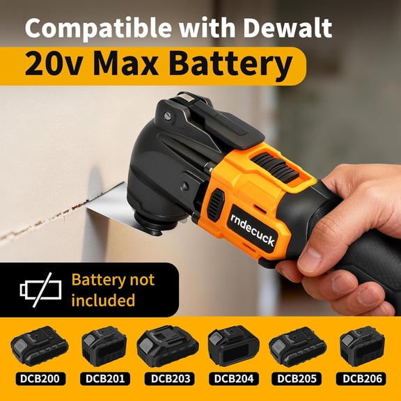Brushless Oscillating Tool Compatible with 20V Batteries(No Battery), 6 Variable Speed Cordless Oscillating Multi-Tool with Accessory Kit for , Cutting & Scraping