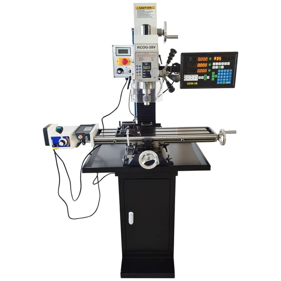 Brushless Precision Milling Drilling Machine 110V with Axis X Power Feed and 3-axis Grating Ruler for DIY Metal Woodworking