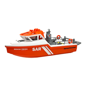 Brushless RC Boat for Adults, 2.4Ghz Simulation Remote Control Rescue Tugboat, Wireless RC Boat with Long Endurance & High Speed