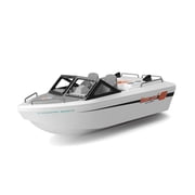 Brushless RC Jet Boat 112 Scale, 2.4GHz Remote Control Boat, High Speed Electric Racing Boat, Vortex Propeller, Waterproof, USB Rechargeable for Lakes & Pools White