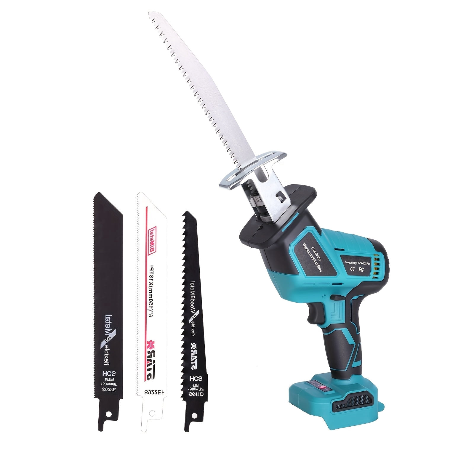 TWOWIN 18V Cordless Reciprocating Saw & Jigsaw for Makita 18V Battery, Wood & Metal Cutting Tool, Includes 4 Saw Blades (No Battery)