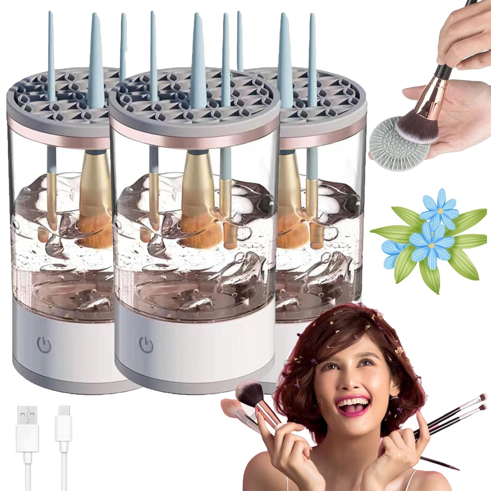 Brushly Pro Cosmetic Brush Cleaner Electric Makeup Make Up Spinning for All  Size