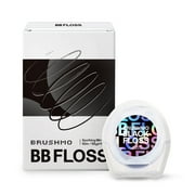 Brushmo Black Expanding Dental Floss, Soothing Mint, Natural Wax, Dentist Designed, Vegan, 1 Spool (55 yd)