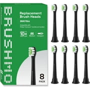 Brushmo Compact Replacement Toothbrush Heads Compatible with Sonicare HX6072, Black 8 Pack