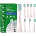 thumbnail image 1 of Brushmo Plaque Control Replacement Toothbrush Heads Compatible with Philips Sonicare Click-On Handles, Soft DuPont Bristles, BM928pnk, 8-Pack, Pink, 1 of 9