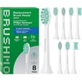 thumbnail image 1 of Brushmo Plaque Control Replacement Toothbrush Heads Compatible with Philips Sonicare Click-On Handles, Soft DuPont Bristles, BM928, 8-Pack, White, 1 of 8
