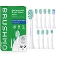 thumbnail image 1 of Brushmo Variety Replacement Toothbrush Heads Compatible with Philips Sonicare Click-on Handles, BM928+2, 10-Pack, White, 1 of 8