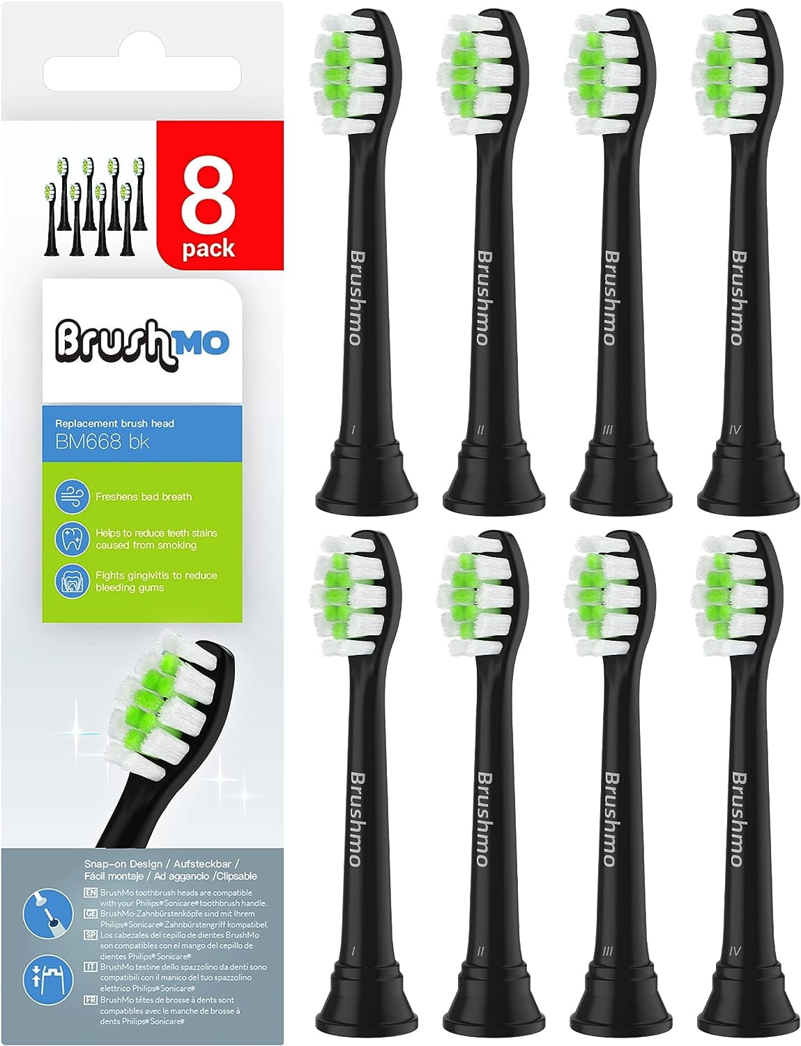 Brushmo Replacement Toothbrush Heads Compatible with Sonicare