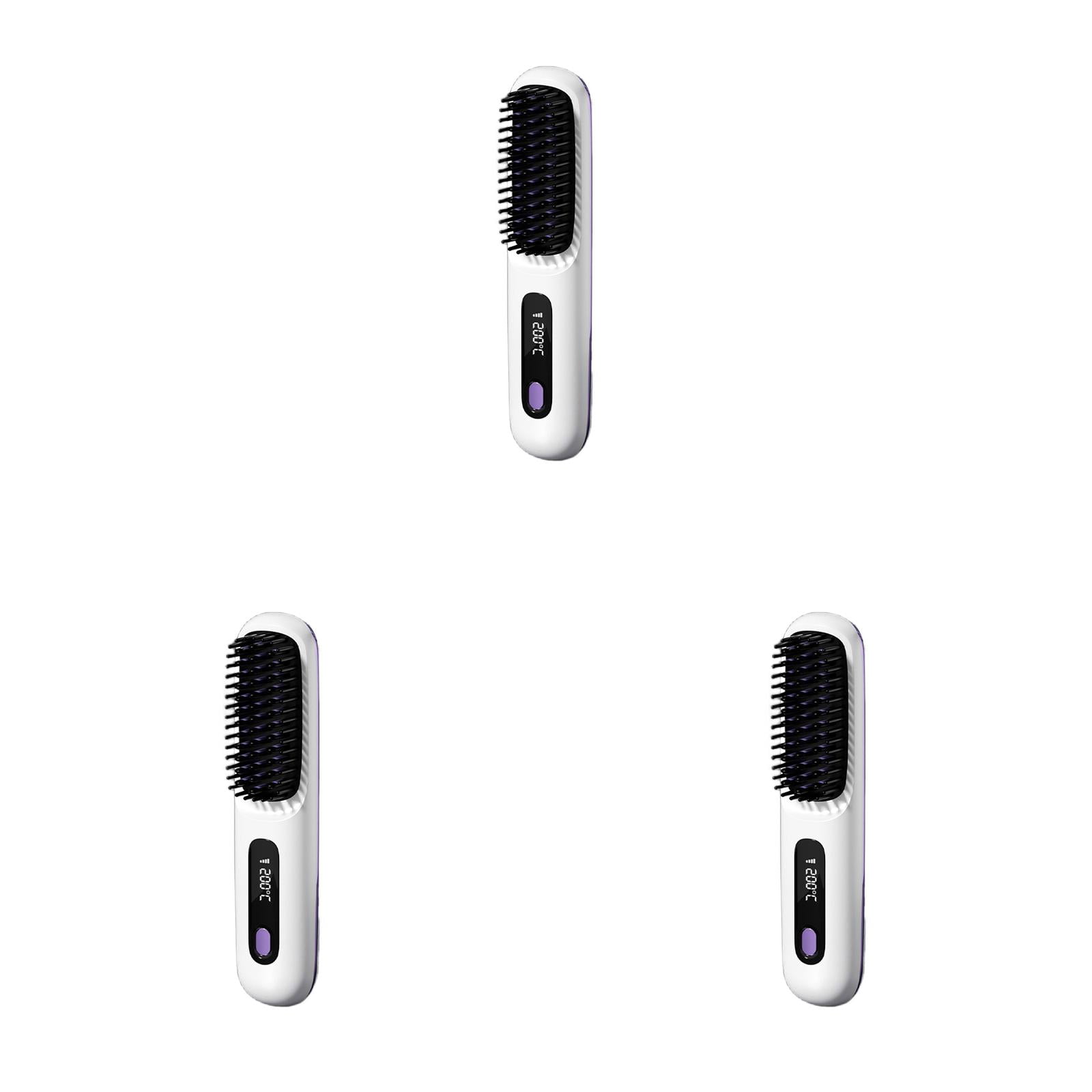 Brusho Hair Pro Cordless Hair Straightener Brush Portable Curling Hair