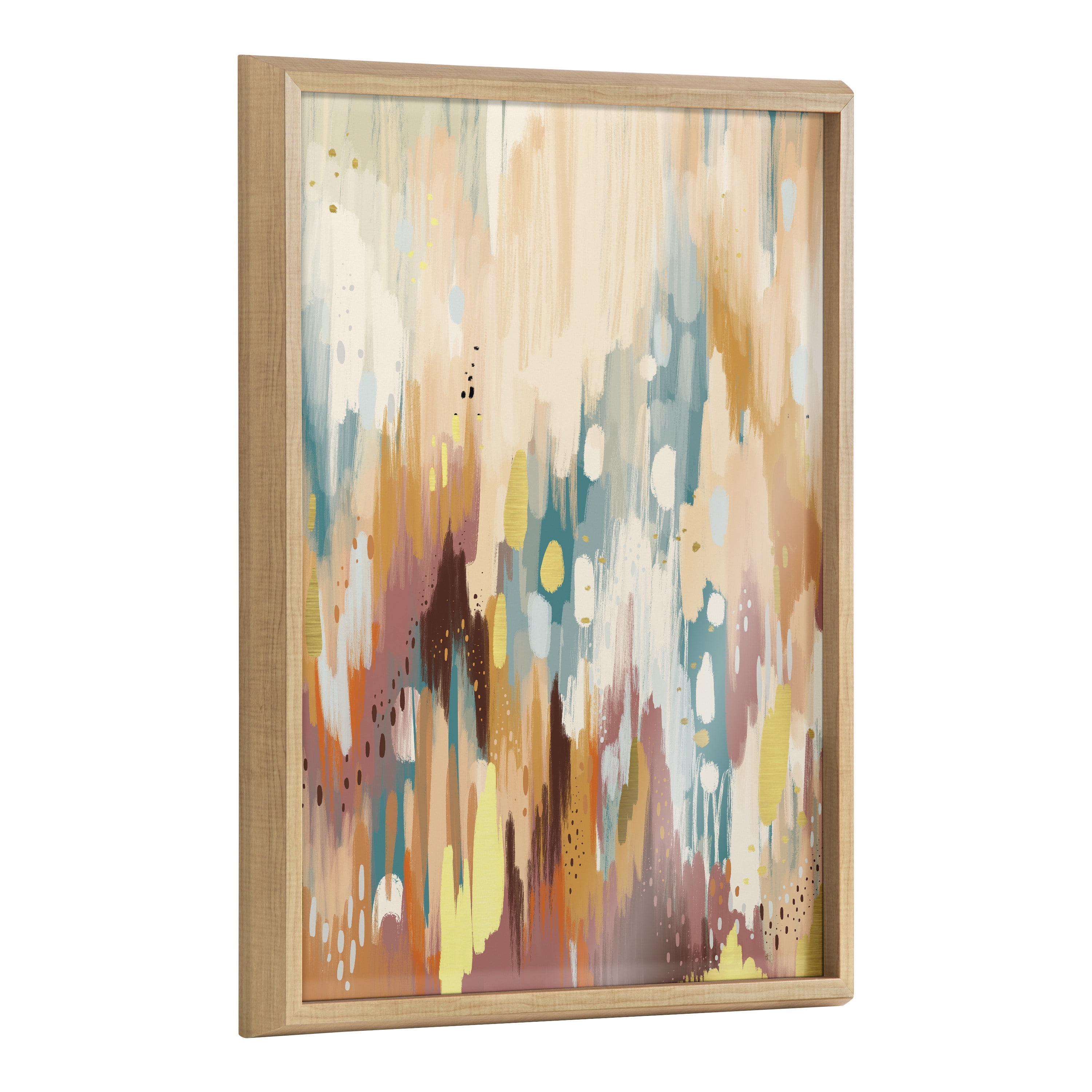 Natural Abstract Brushstroke Framed Glass Wall Art, 18x24