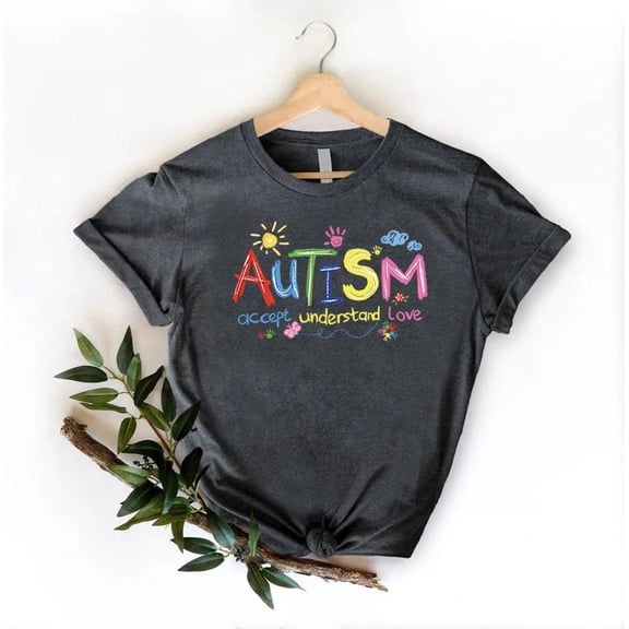 Brushstroke Autism T-Shirt, Autism Awareness Shirt, Accept Understand Love Autism Awareness Month, Autism Puzzle Pieces Shirt,Autism Support All Size S-5Xl
