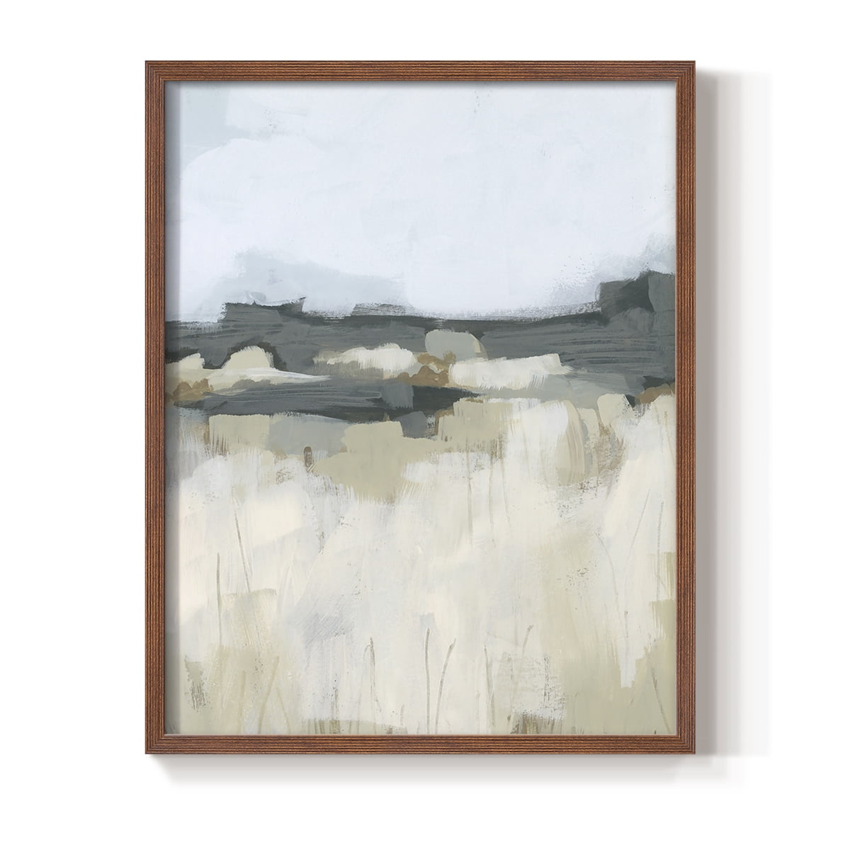 Brushstroke Badlands I Framed Print in Brown Solid Wood Framed Print No Nail Hanging