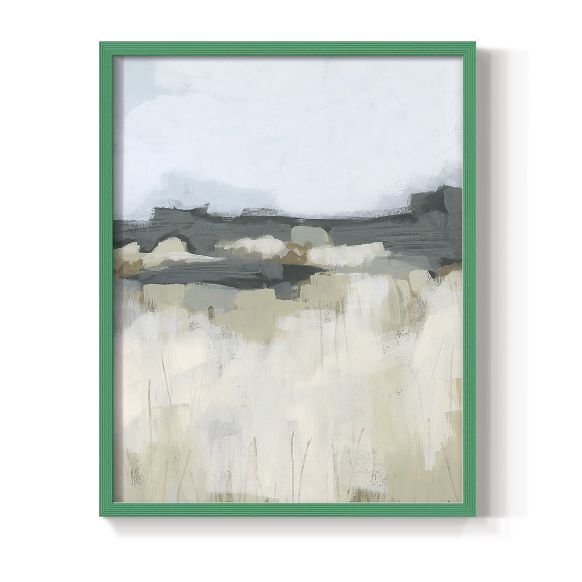 Brushstroke Badlands I Framed Print in Green Solid Wood Framed Print No Nail Hanging