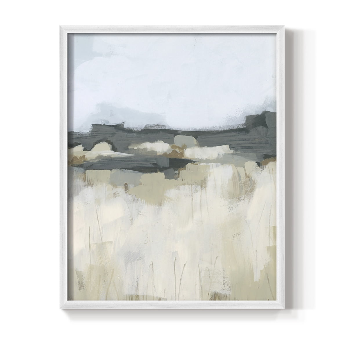 Brushstroke Badlands I Framed Print in White Solid Wood Framed Print No Nail Hanging