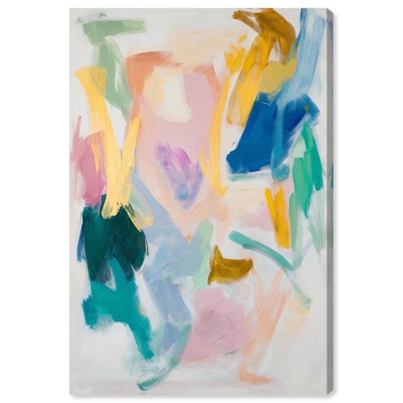 Brushstroke Bliss Canvas Modern Color Abstract by Art Remedy, Gallery Wrapped, 36" x 54"