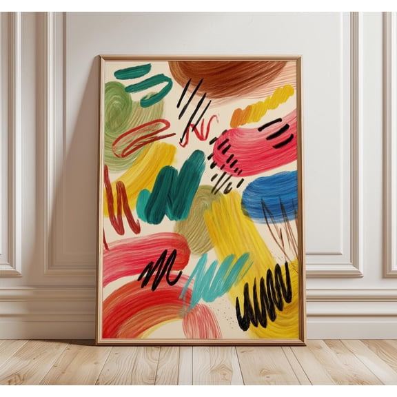 Brushstroke Colorful Poster Unframed Paper Print