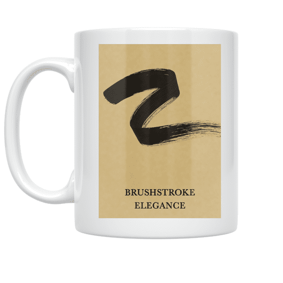 Brushstroke Elegance Design - Minimalist Home Decor - 11 oz Ceramic Coffee Mug