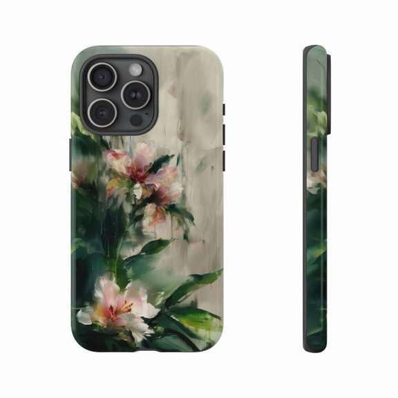 Brushstroke Floral Painting Artwork Phone Case Artistic Flower Design for iPhone 17 16 15 14 13 12 11 Pro Max
