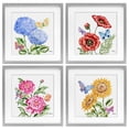 thumbnail image 1 of Stupell Industries Brushstroke Florals & Butterflies 4 Piece Gray Framed Print Under Glass Set, design by Paul Brent, 16 x 16, 1 of 10