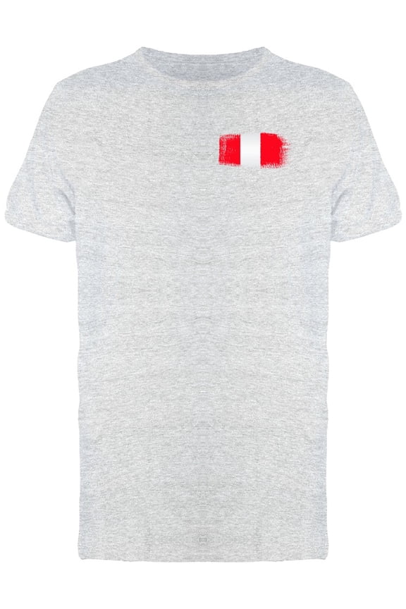 Brushstroke Peru Flag T-Shirt Men -Image by Shutterstock, Male Medium