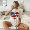 thumbnail image 1 of Brushstroke USA T-shirt, Love America, Red White Blue, 4th of July, Patriotic Retro, USA Flag, Independence Day Tee, 1 of 5