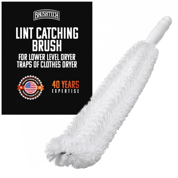 Brushtech Dryer Care Heavy Duty Lint Catching Brush – Narrow Deep-Reach Appliance Cleaner for Lower Dryer Traps, Effectively Removes Lint, Dust & Debris, Built with Durable Plastic & Wire