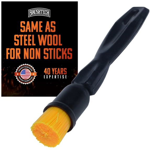 Brushtech Advanced Nonstick Pan Cleaning Brush – Scratch-Safe Heavy Duty Kitchen Scrubber for Cookware, Pots & Skillets, Designed for Residue & Grease Removal, Durable Nylon Bristles