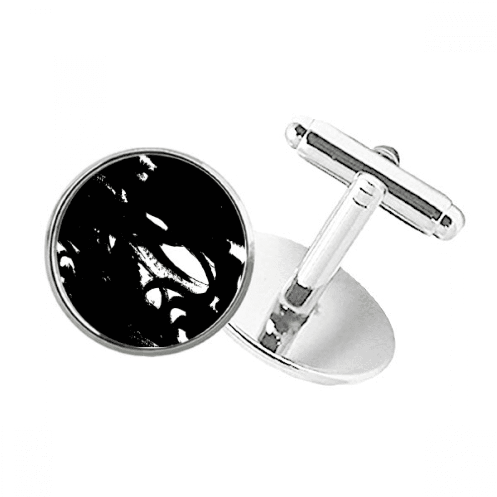 Brushwork Irregular Texture Round Button Cuff Clip Stud Cufflinks ...