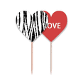 thumbnail image 1 of Brushwork Vertical Line Texture Toothpick Flag LOVE Heart Lable Cupcake Pick, 1 of 4