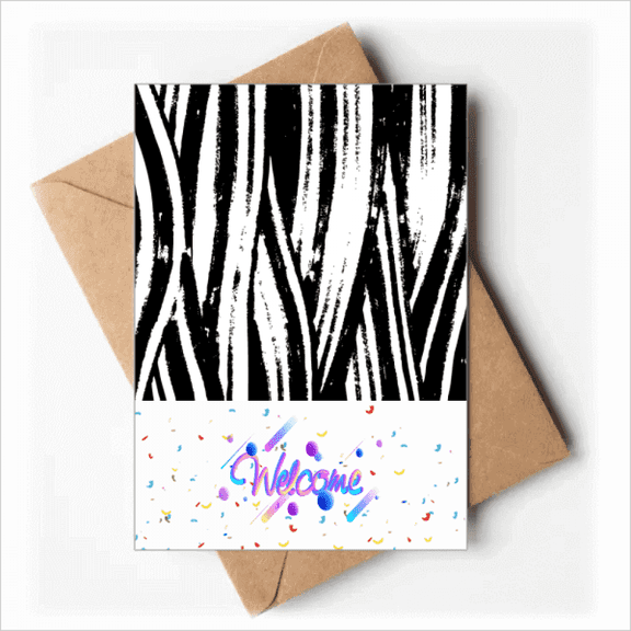 Brushwork Vertical Line Texture Welcome Back Greeting Cards Envelopes Blank