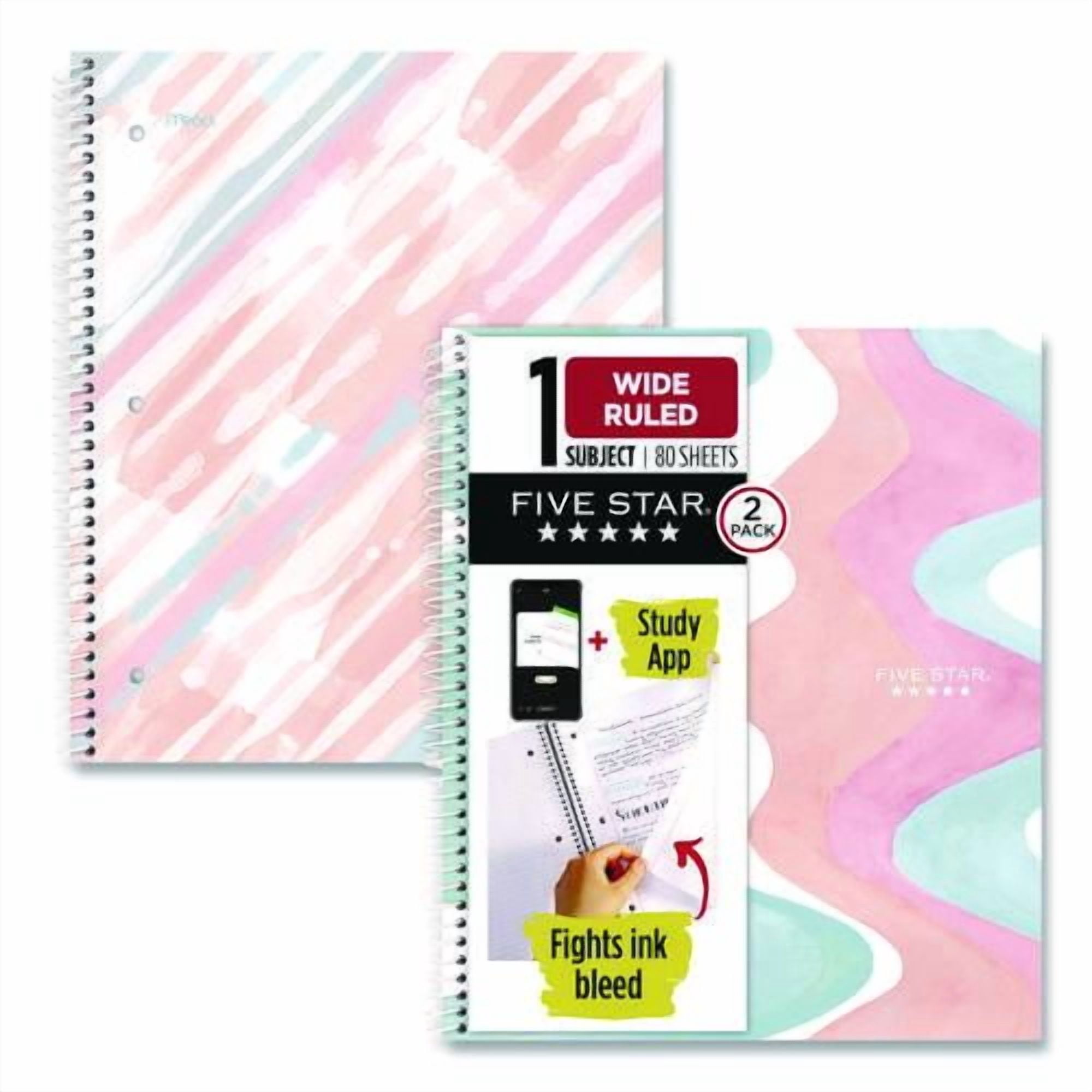 Brushy Moves Spiral Notebook, 1-Subject, Medium/College Rule, Assorted Cover Colors, (80) 11 x 8.5 S | Bundle of 10