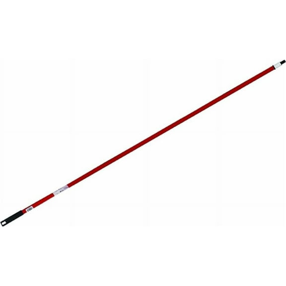 Bruske Telescopic Broom Handle - Extendable Steel, Threaded, Red, 10 Ft