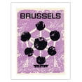 thumbnail image 1 of Brussels Belgium - 1958 World’s Fair - Atomium Towers - Vintage Travel Poster c.1960 - Bamboo Fine Art 290gsm Paper (Unframed) 17x22in, 1 of 4