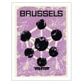 thumbnail image 1 of Brussels Belgium - 1958 World’s Fair - Atomium Towers - Vintage Travel Poster c.1960 - Fine Art Matte Paper Print (Unframed) 20x26in, 1 of 4