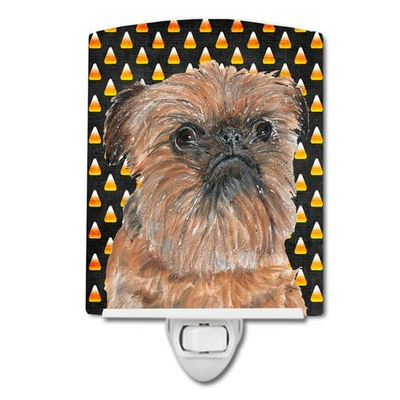 Brussels Griffon Candy Corn Halloween Ceramic Night Light