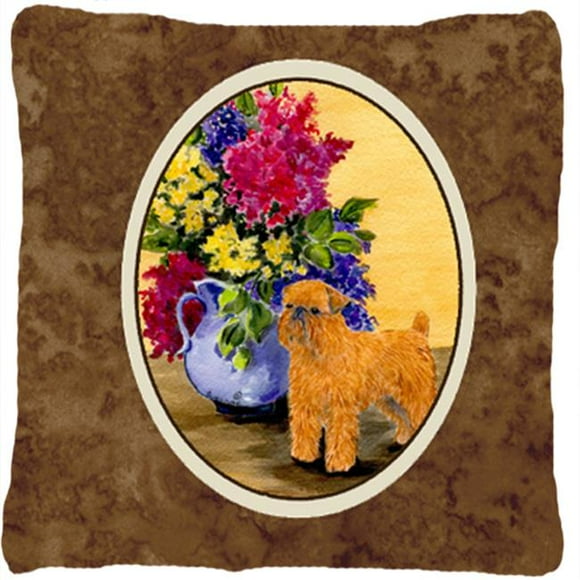Brussels Griffon Decorative Fabric Pillow - 14 x 14 in.