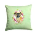 thumbnail image 1 of Brussels Griffon Green Flowers Fabric Decorative Pillow, 1 of 4