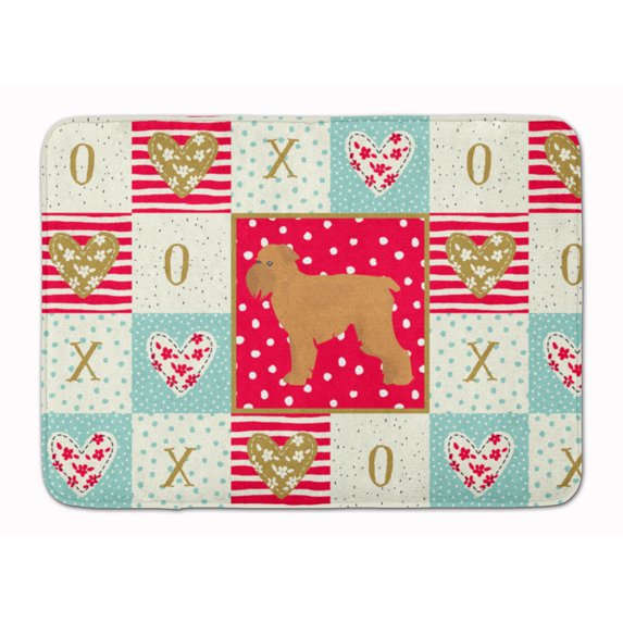 Brussels Griffon Love Machine Washable Memory Foam Mat Red