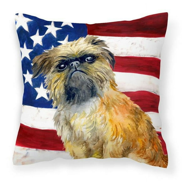 Brussels Griffon Patriotic Fabric Decorative Pillow