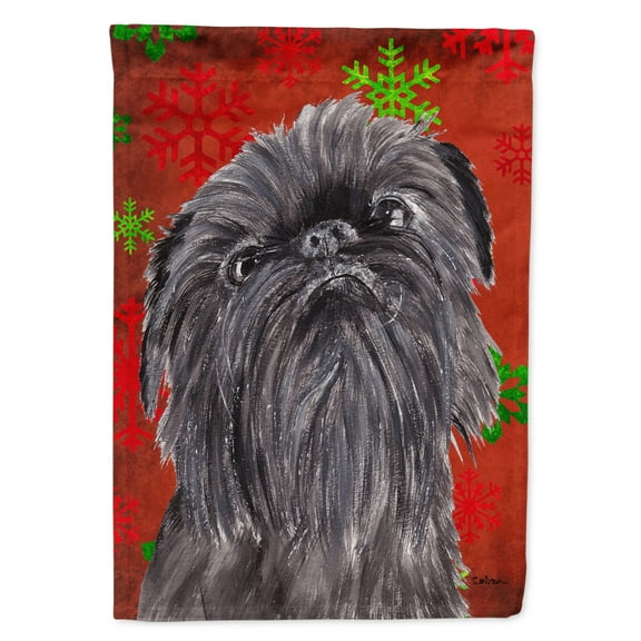 Brussels Griffon Red Snowflake Christmas Garden Flag
