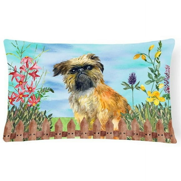 Brussels Griffon Spring Canvas Fabric Decorative Pillow