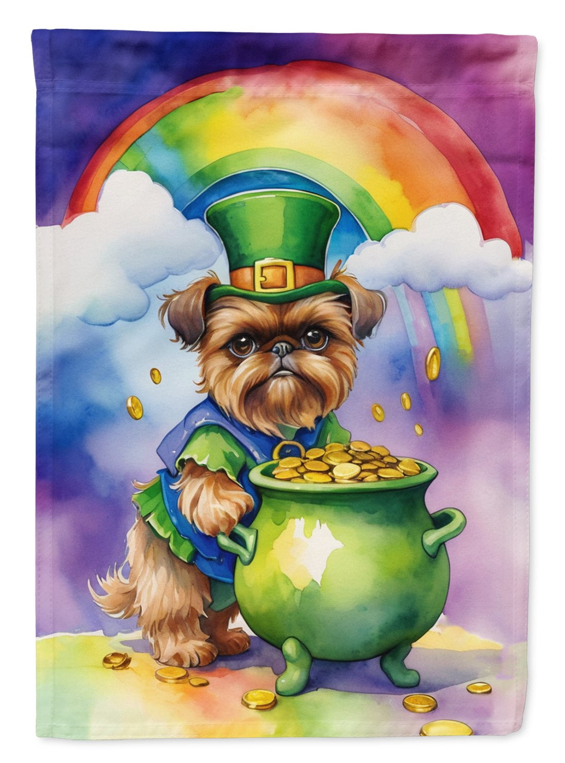 Brussels Griffon St Patrick's Day Garden Flag 11.25 in x 15.5 in