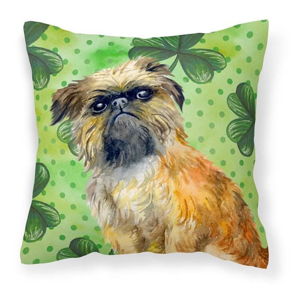 Brussels Griffon St.Patricks Fabric Decorative Pillow