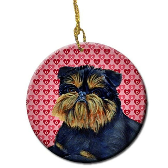 Brussels Griffon Valentines Love And Hearts Ceramic Ornament