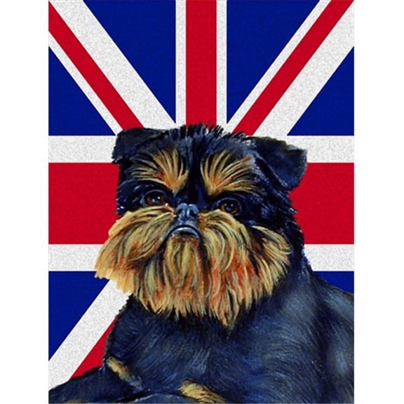Brussels Griffon With English Union Jack British Flag Flag Garden Size