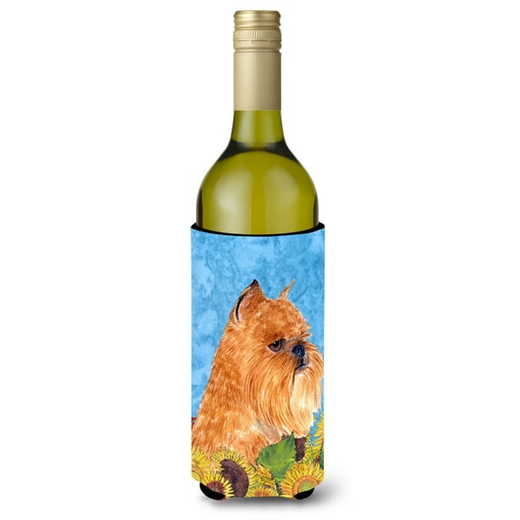 Brussels Griffon in Summer Flowers Wine Bottle Hugger