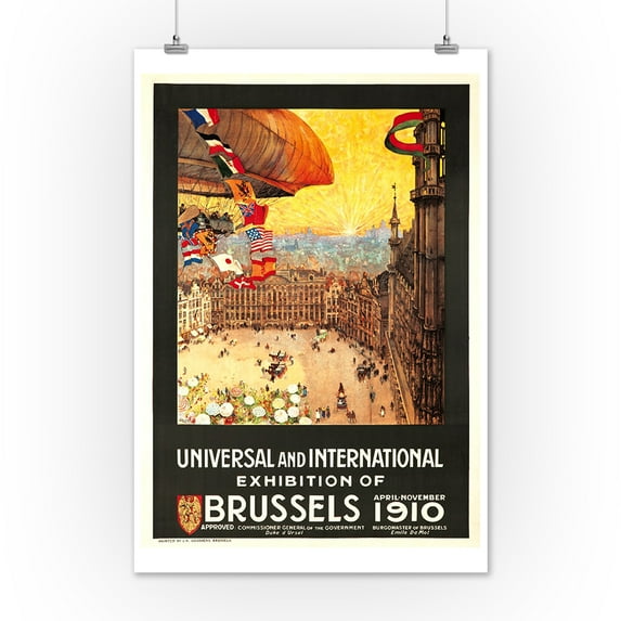 Brussels - Universal Exhibition Vintage Poster (artist: Cassiers, Henri) Belgium c. 1910 (12x18 Art Print, Wall Decor Travel Poster)
