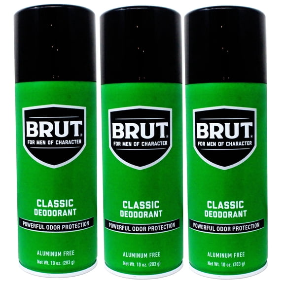 Brut Deodorizing Protecting Alcohol-Free Deodorant Spray 10oz - 3 Pack
