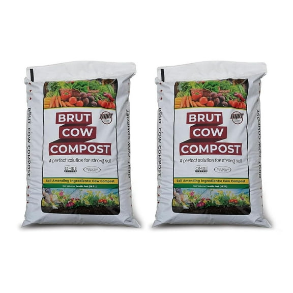 Brut Organic Chicken Compost 1 Cubic ft Nutrient Rich Fertilizer for Thriving Gardens Safe, Pure, and Effective Treatment (2 Pack)
